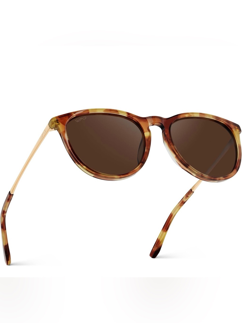 WearMe Pro Drew Women’s Polarized Sunglasses Retro Round UV400- Brown Lenses NWT